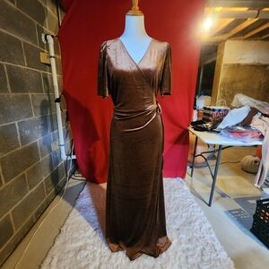 Meroeety kElegant Brown Wrap Dress